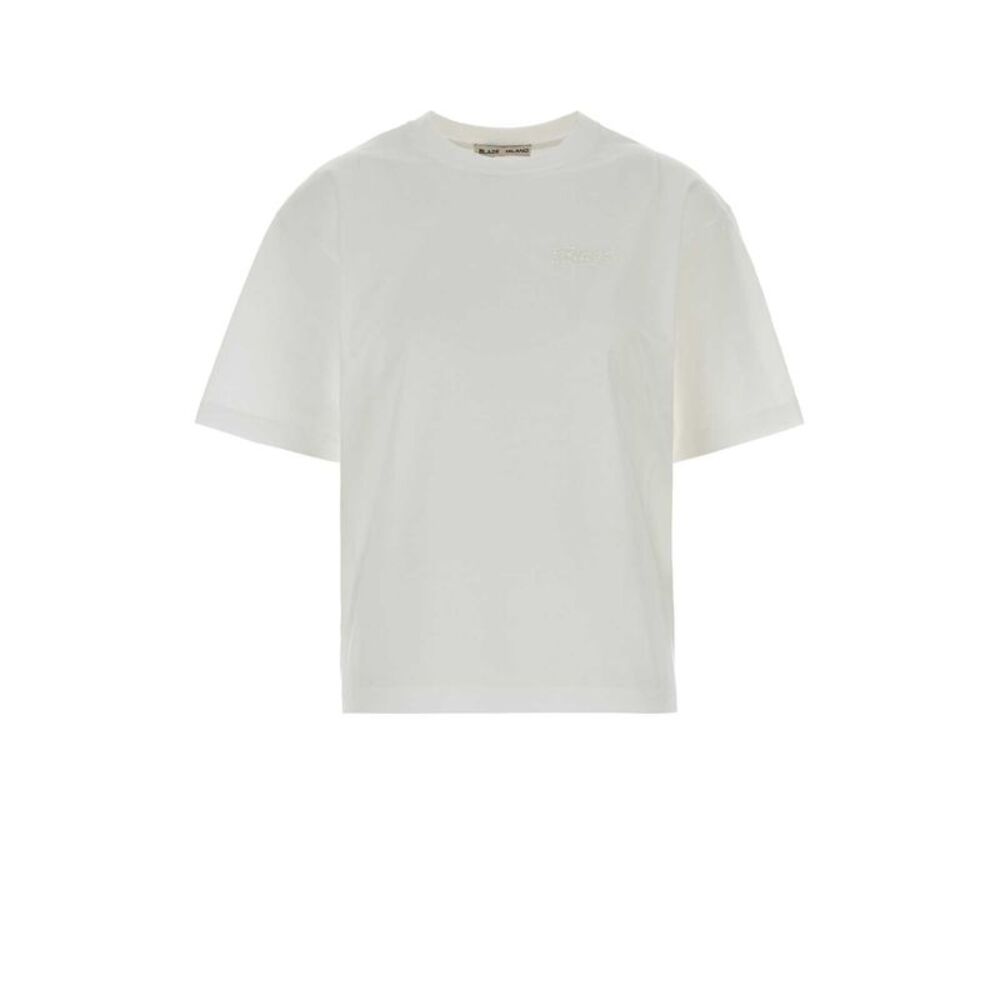 Blaze Women White Cotton T-Shirt